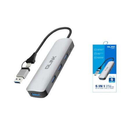 HUB USB 3.0V Y TIPO C A 4P USB 3.0V + 1P TIPO C - ALUMINIO,
