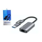 ADAPTADOR TIPO USB 3.0V Y TIPO C A LAN RJ- 45 2.5Gbps, soporta cat5, cat6, cat7, cat8 , CAJA - GLINK
