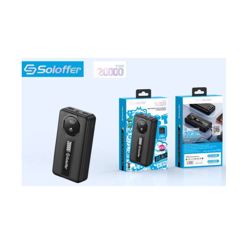 gp-pb-2007-power-bank-20000-mah-22-5-w-entrada-tipo-c-y-iphone-display POWER BANK 20000 Mah, 22.5 W, ENTRADA TIPO C Y IPHONE. DISPLAY, - Imagen 1