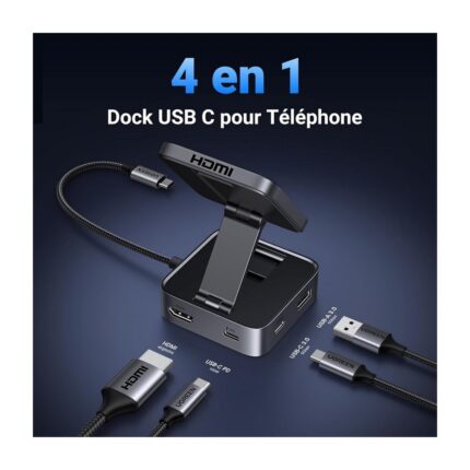 ESTACION DE ACOPLAMIENTO PARA TELEFONO UGREEN USB C 4 EN 1