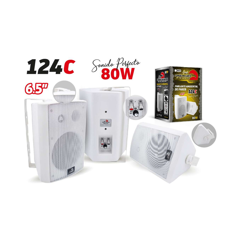 zz-124c-wh-parlante-de-pared-altavoz-6-5-40w-color-blanco PARLANTE DE PARED ALTAVOZ 6.5" 40W COLOR BLANCO - Imagen 1