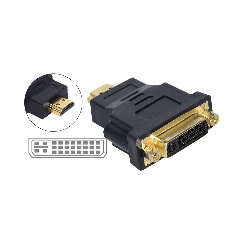 zz-acb-a190-adaptador-dvi-hembra-a-hdmi-macho ADAPTADOR DVI HEMBRA A HDMI MACHO - Imagen 1