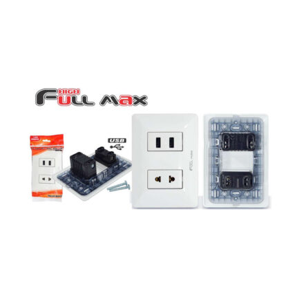 PLACA DE PARED 1 TOMA CORRIENTE MIXTO 2 PUERTOS USB MODELO (BM1226)