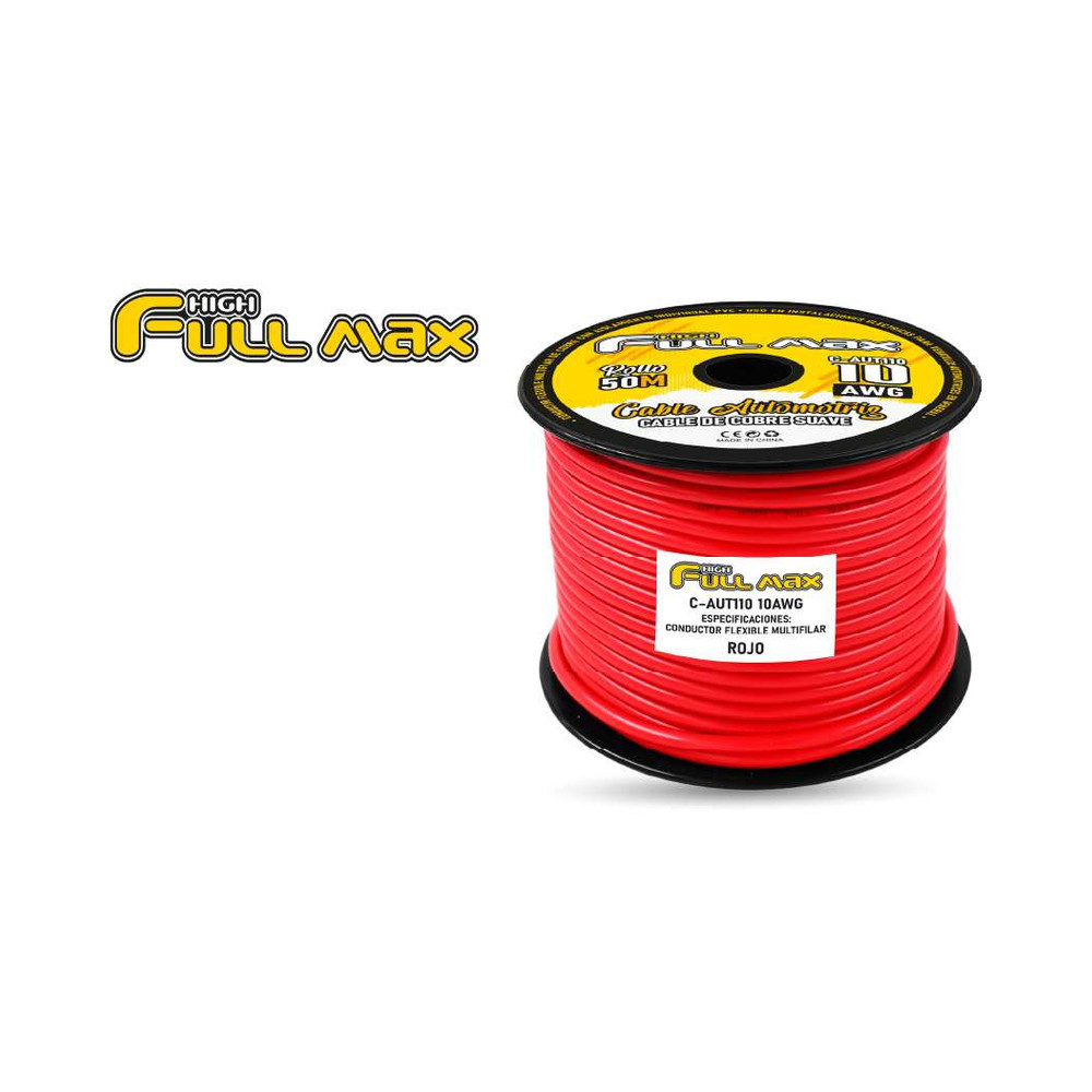 zz-c-aut110-red-cable-automotriz-n-10-od-5-0mm-rx50m-rojo CABLE AUTOMOTRIZ N° 10 OD: 5.0MM RX50M ROJO - Imagen 1
