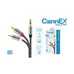 CABLE 2 RCA A PLUG ST 3.5MM 3M CAP. MET. ALUM. Y MALLA DE NYLON