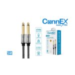 CABLE AUDIO 6.5MM A 6.5MM 5M CAP. MET. ALUM. Y MALLA DE NYLON