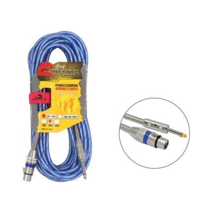 CABLE PARA MICROFONO PLUG 6.3MM/JACK CANUN 10M AZUL (HFP)