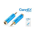ADAPTADOR 6.35MM A 3.5MM MACHO STERIO CUERPO AZUL