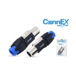 PLUG SPEAKON 4 PINES PIN METAL PLASTICO NEGRO CON AZUL