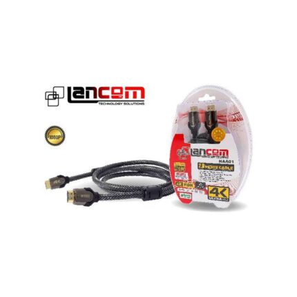 CABLE HDMI 1.8M (30AWG)METAL BLACK COLOR MALLA + FERRITA V2.0