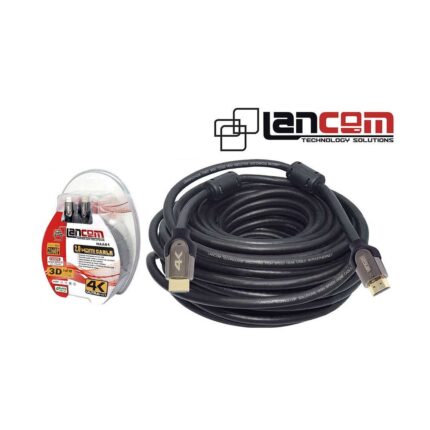 CABLE HDMI 20M (24AWG) METAL BLACK COLOR + FERRITA SIN MALLA V2.0