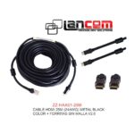 CABLE HDMI 25M (24AWG) METAL BLACK COLOR + FERRITA SIN MALLA V2.0