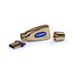 PLUG HDMI CON CAPUCHA METAL DORADO