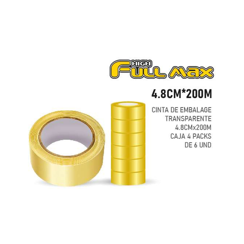 zz-hfm-4-8cmx200m-cinta-de-embalaje-4-8cm-x-200m-pack-de-6-unidades CINTA DE EMBALAJE 4.8CM X 200M (PACK DE 6 UNIDADES) - Imagen 1
