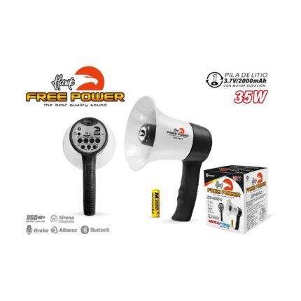 MEGÁFONO 35W MAX (ALTAVOZ, GRABADOR, SIRENA, USB)