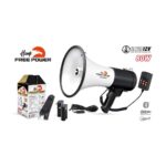 MEGAFONO 80W (SIRENA,ALARMA,BLUETOOTH SD Y USB) DE 12V NEGRO (BATERIA LITHIUM)
