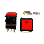 SWITCH CUADRADO 8P CON LED 3A 250V SUJ/METAL