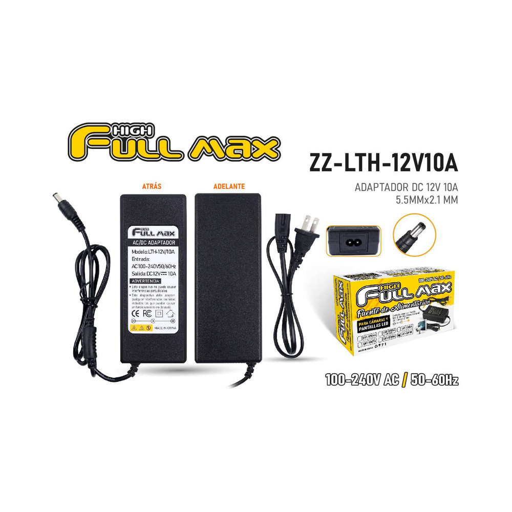 zz-lth-12v10a-hfm-adaptador-12vdc-10a-plug-5-5-2-1-mm-hfm ADAPTADOR 12VDC 10A PLUG 5.5/2.1 MM (HFM) - Imagen 1