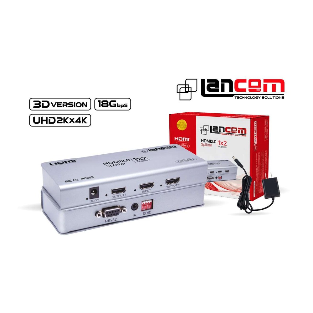 zz-lts-820-2-splitter-hdmi-2-0-1x2-puertos-4k-60hz-18gbps-con-carcasa-metalica SPLITTER HDMI 2.0 1X2 PUERTOS 4K 60HZ 18GBPS CON CARCASA METÁLICA - Imagen 1