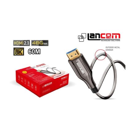 CABLE HDMI 2.1 DE FIBRA ÓPTICA 60M CON PROTECTOR BLINDADO 8K 60HZ DIÁMETRO EXTERIOR: 5.4 MM