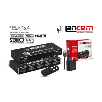 SWITCH 4X1 HDMI 2.1 3D 8K/60HZ 4K/120HZ 1080P/240HZ CARCASA ALUMINIO NEGRO