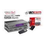 SWITCH 5X1 HDMI 2.0B 3D 3840X2160P/60HZ RGB HDR 4K*2K 600MHZ/18.5GBPS CARCASA ALUMINIO NEGRO Y ABS